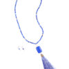 Akatl. Collar largo de Ágata azul y Perla cultivada