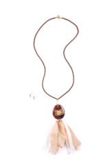 Abeja Seda. Collar de hematita cobre y perla cultivada